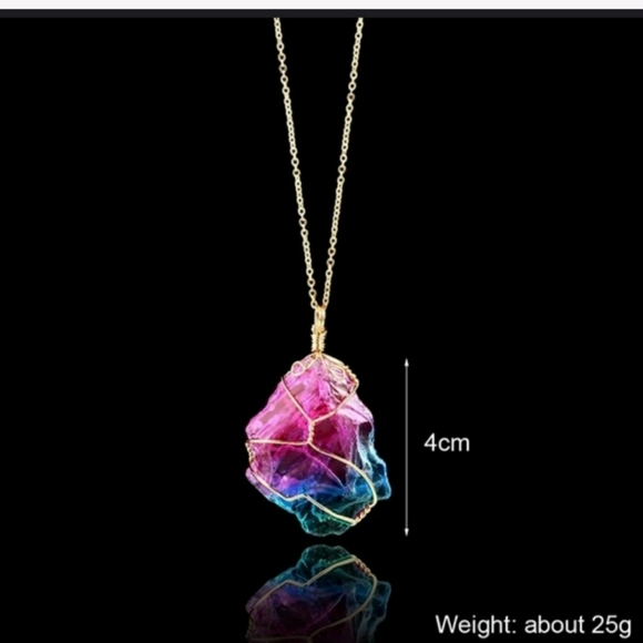 🌈 Rainbow Quartz necklace even prettier outside. Price includes ONE Pentant - Picture 3 of 12